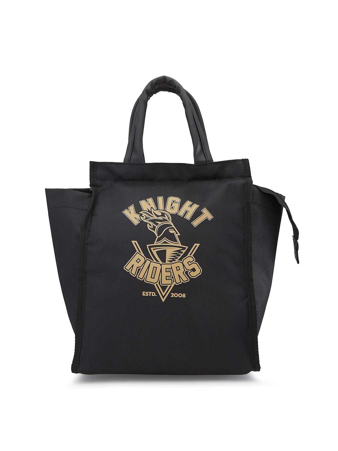Insulated Black Lunch Bag for Men and Women with Canvas Fabric Zip Closure Multipurpose Bag