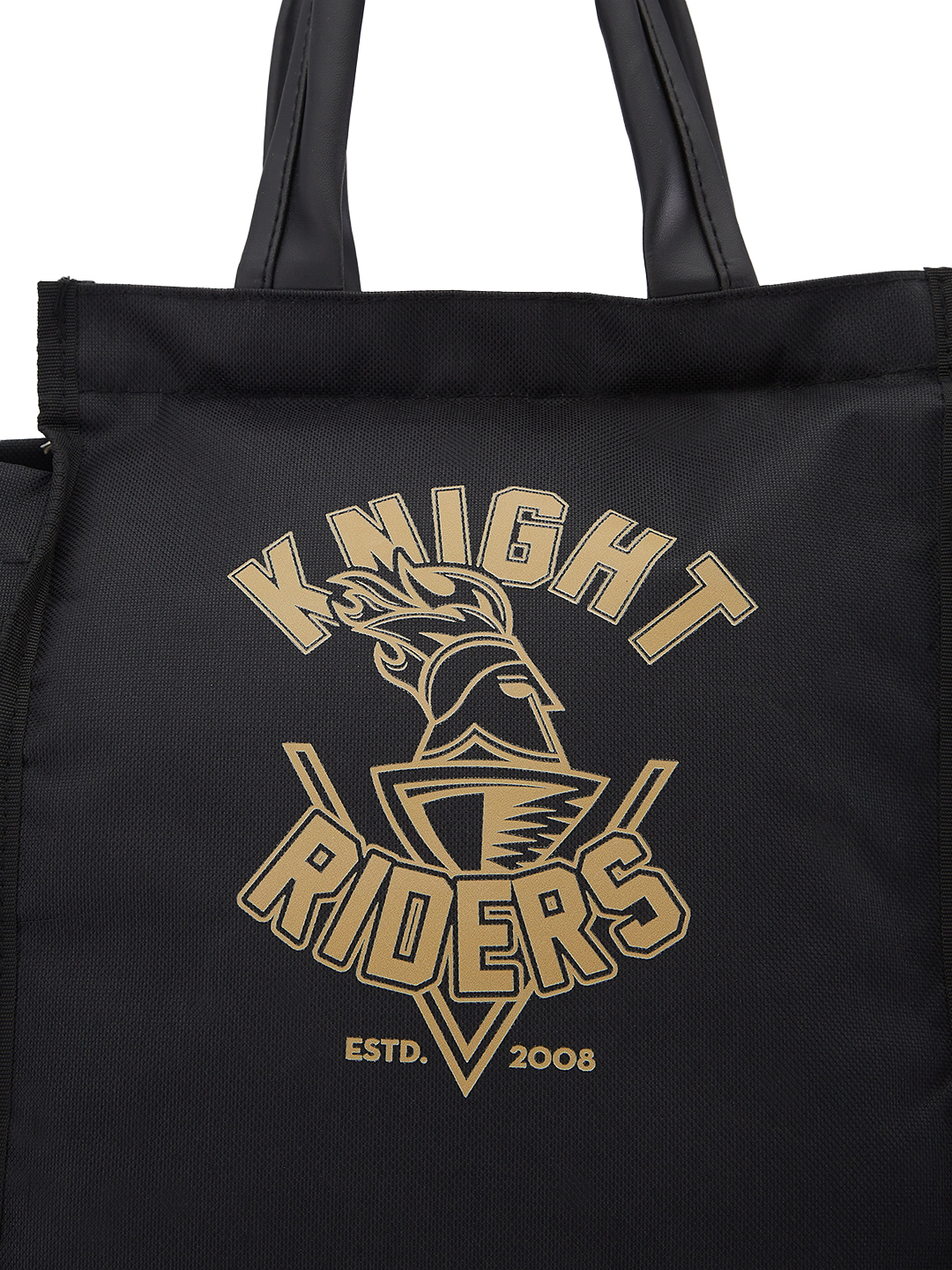 Kolkata Knight Riders Insulated Black Lunch Bag for Men and Women with Canvas Fabric Zip Closure Multipurpose Bag (7)