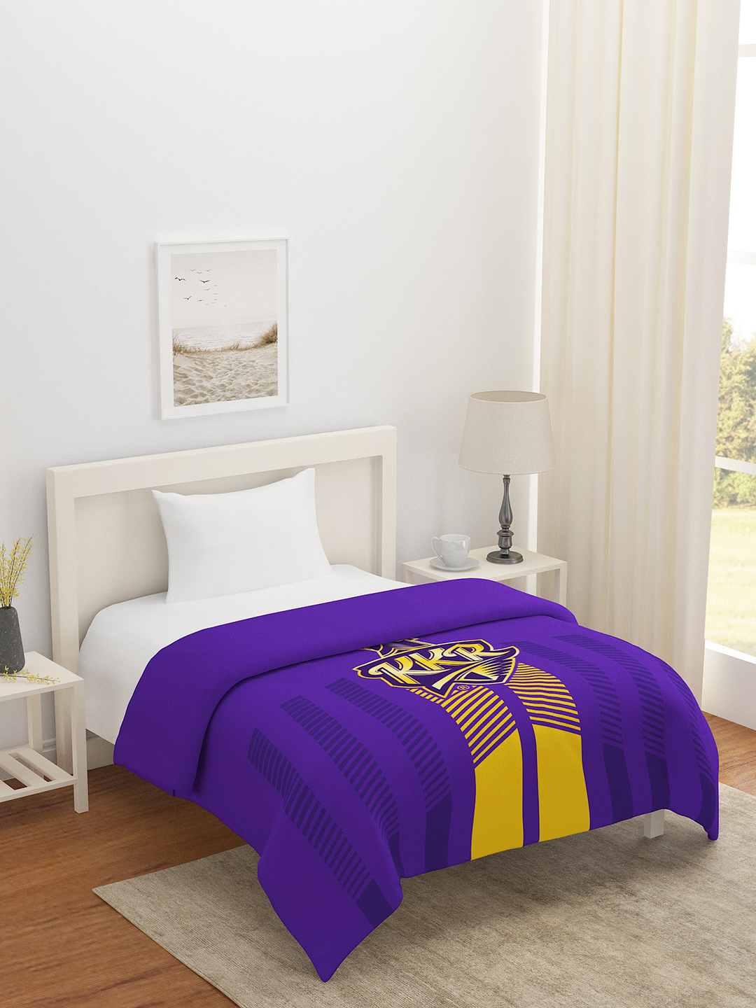 Kolkata Knight Riders Premium Quality Microfiber, Super Soft and Lightweight, Single Bed Comforter, 120 GSM, 158x245(cm) (2)