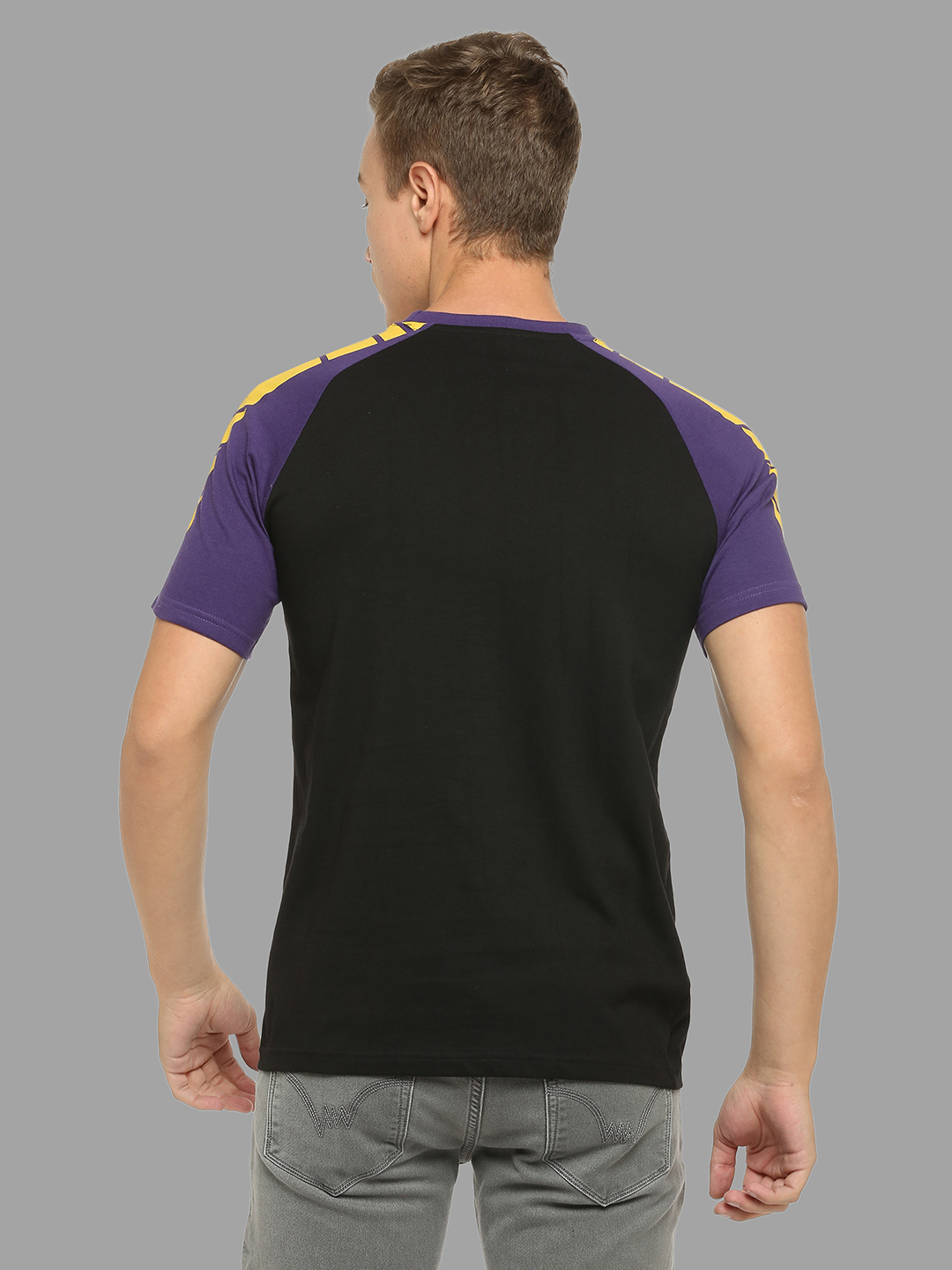 Kolkata Knight Riders Men Black and Yellow Half Sleeves Round Neck Cotton T-Shirt (2)