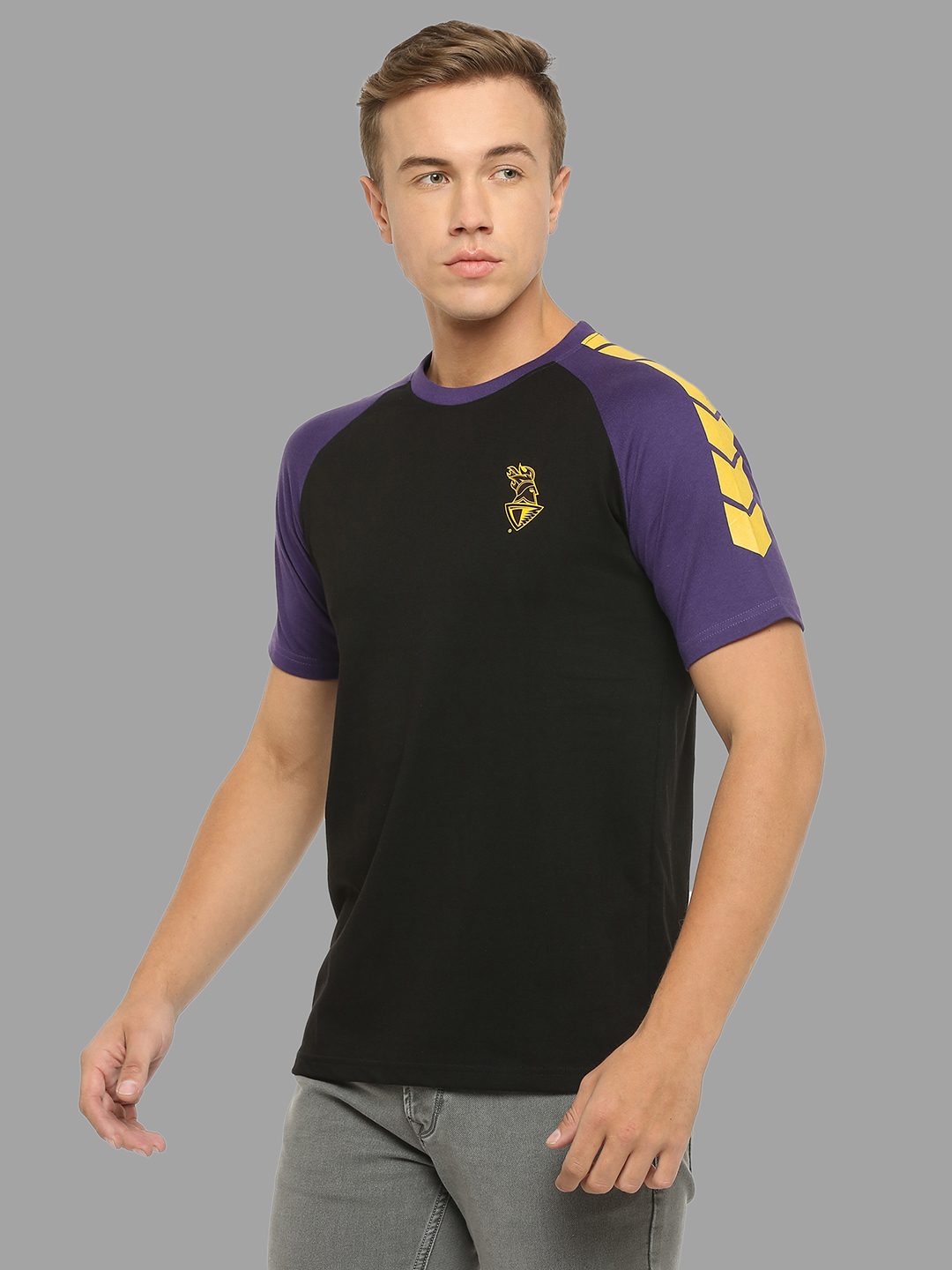 Kolkata Knight Riders Men Black and Yellow Half Sleeves Round Neck Cotton T-Shirt (3)
