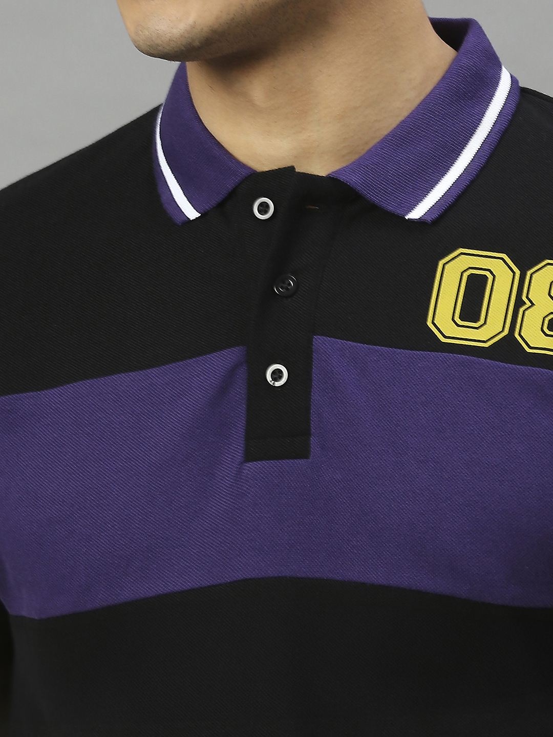 Kolkata Knight Riders Men Black and Yellow Typography Printed Half Sleeves Polo Collat Cotton T-Shirt (5)