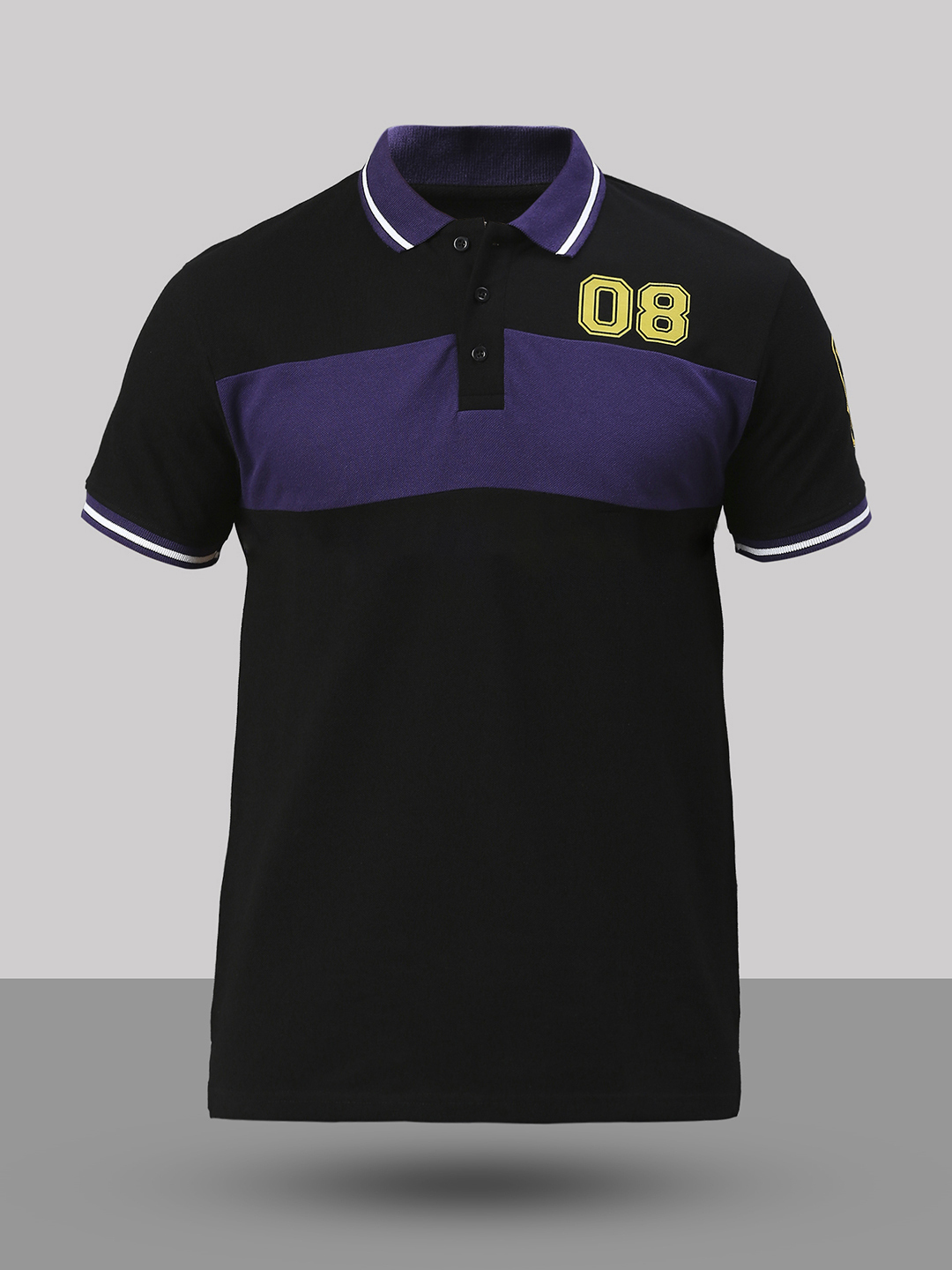 Kolkata Knight Riders Men Black and Yellow Typography Printed Half Sleeves Polo Collat Cotton T-Shirt (6)