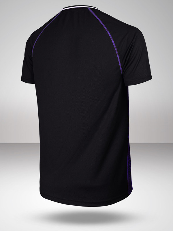 Kolkata Knight Riders Men Black Colourblocked V-Neck T-Shirts (6)
