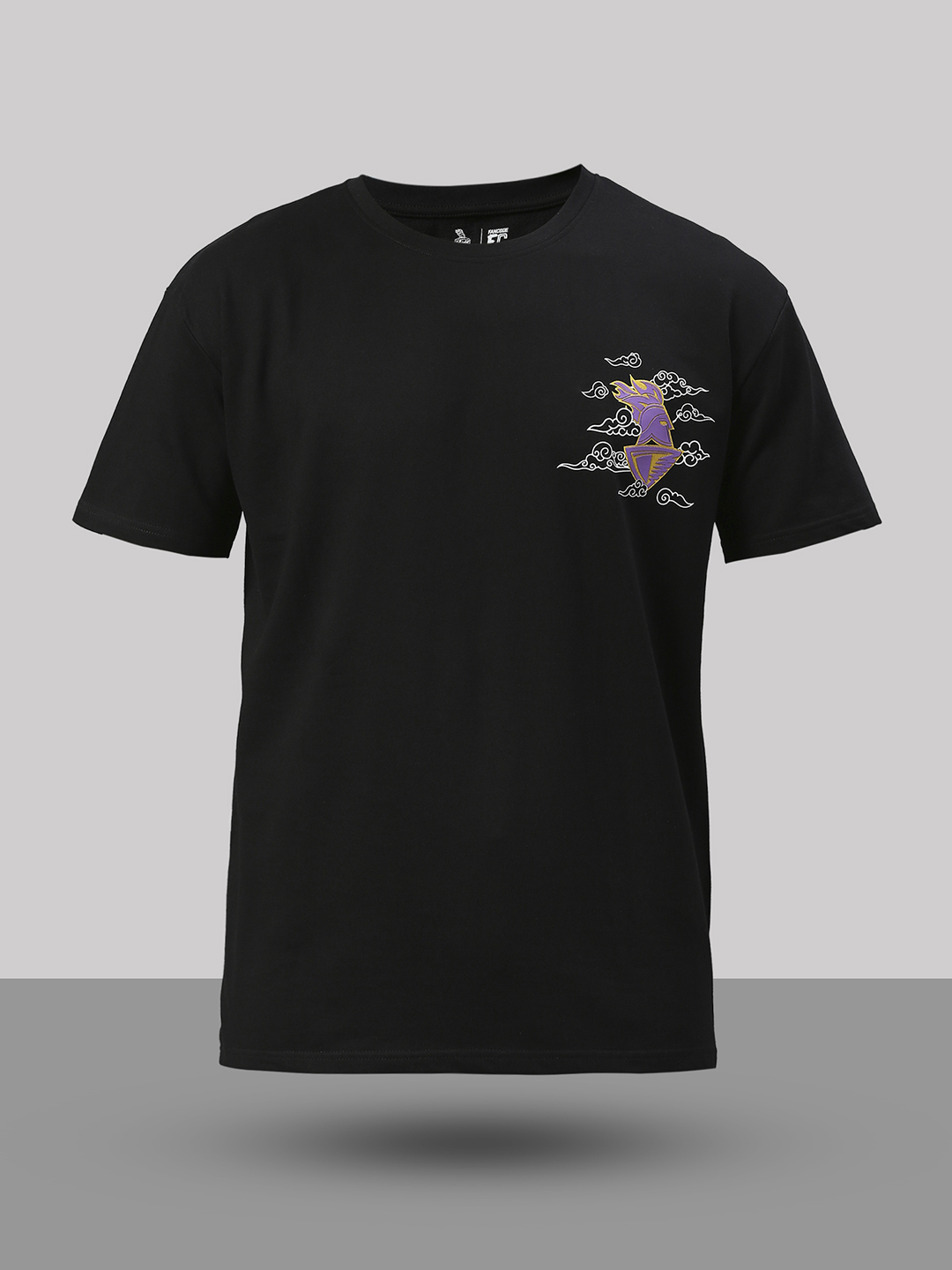 Kolkata Knight Riders Men Black Graphic Printed Half Sleeves Round Neck Oversized Cotton T-Shirt (6)