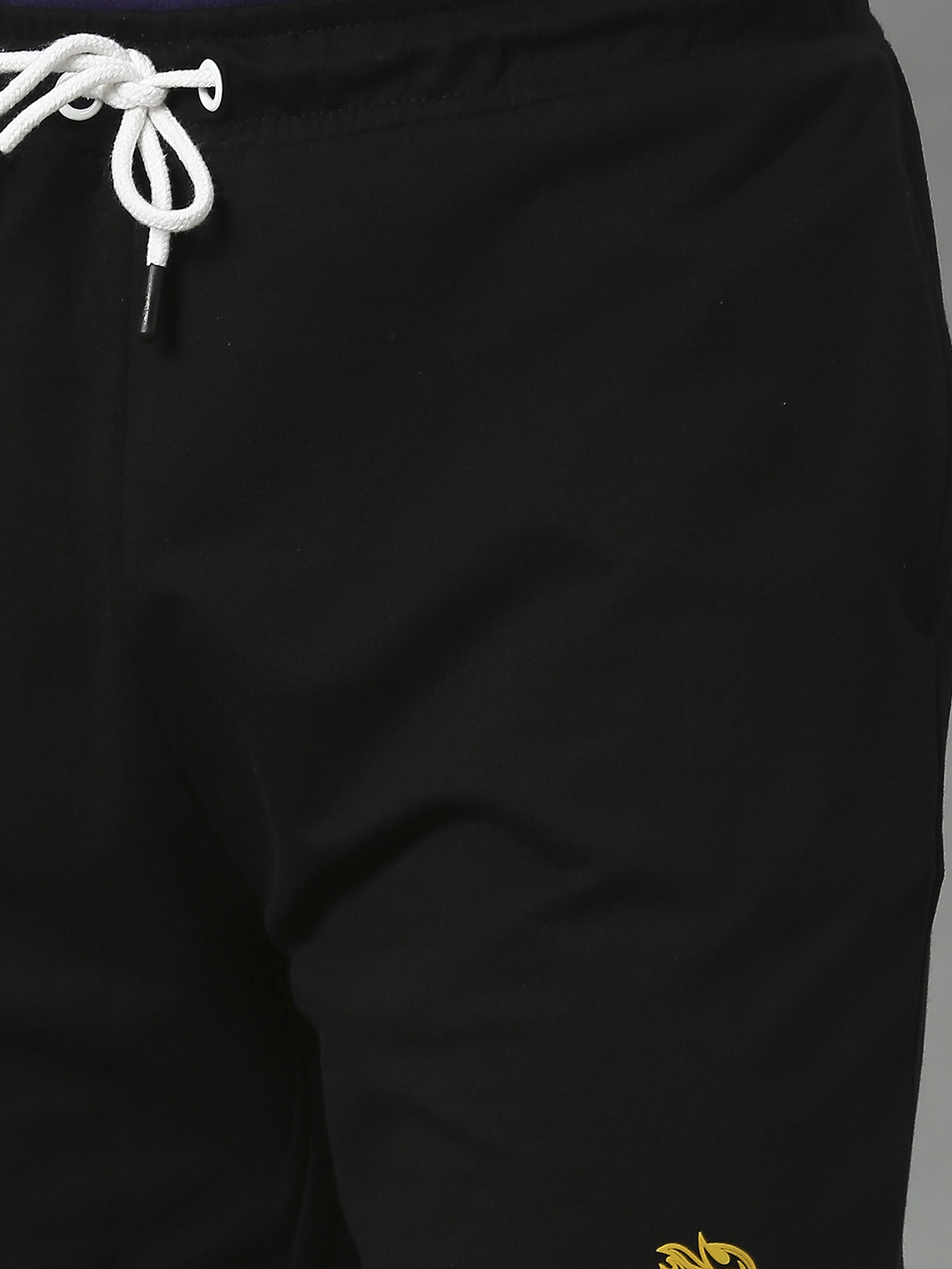 Kolkata Knight Riders Men Black Logo Printed Mid-Rise Active Sports Shorts (5)