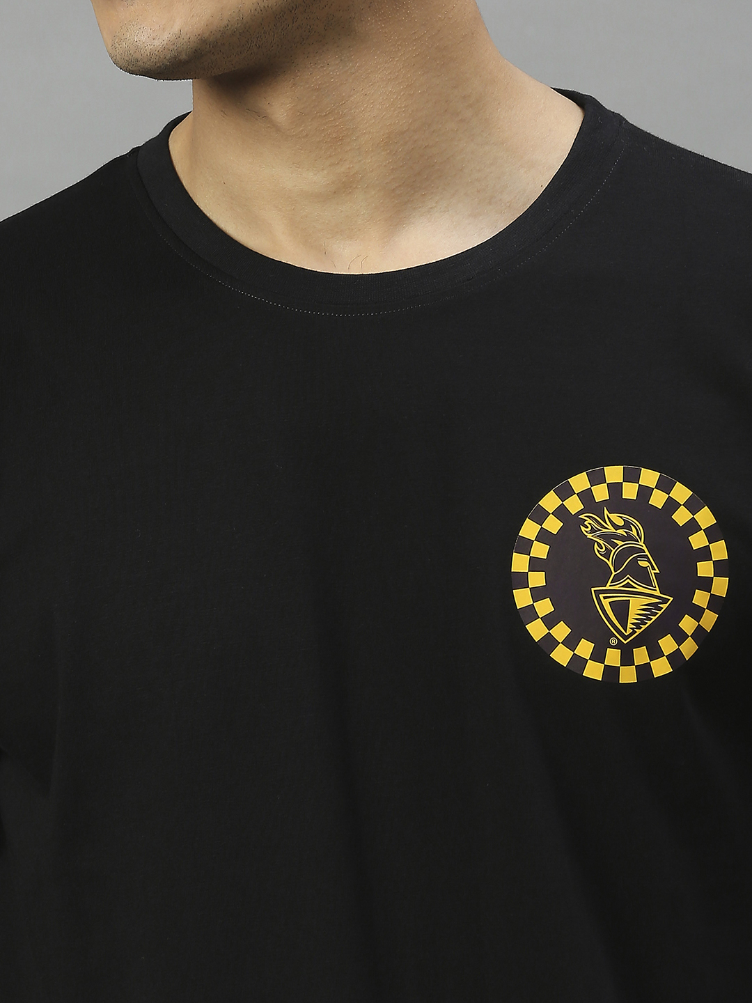 Kolkata Knight Riders Men Black Printed Half Sleeves Round Neck Regular Cotton T-Shirt (5)