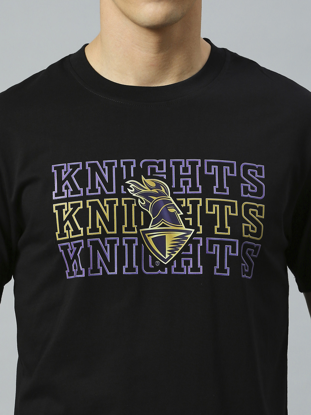 Kolkata Knight Riders Men Black Typography Printed Half Sleeves Round Neck Cotton T-Shirt (5)