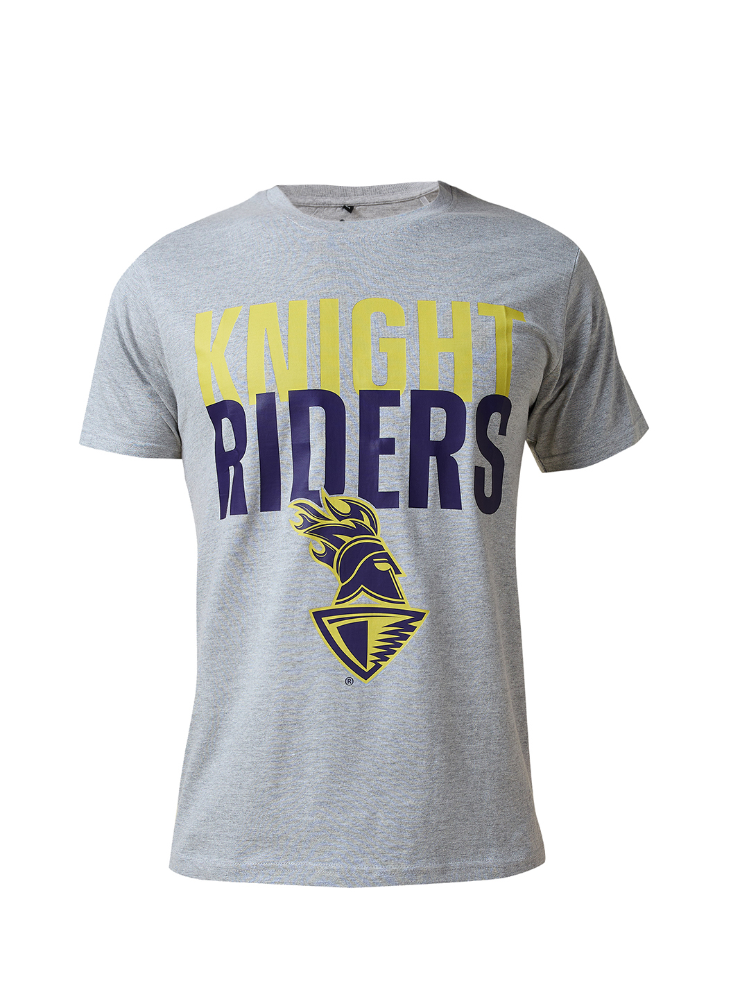 Kolkata Knight Riders Men Grey Melange Typography Printed Half Sleeves Round Neck Cotton T-Shirt (10)