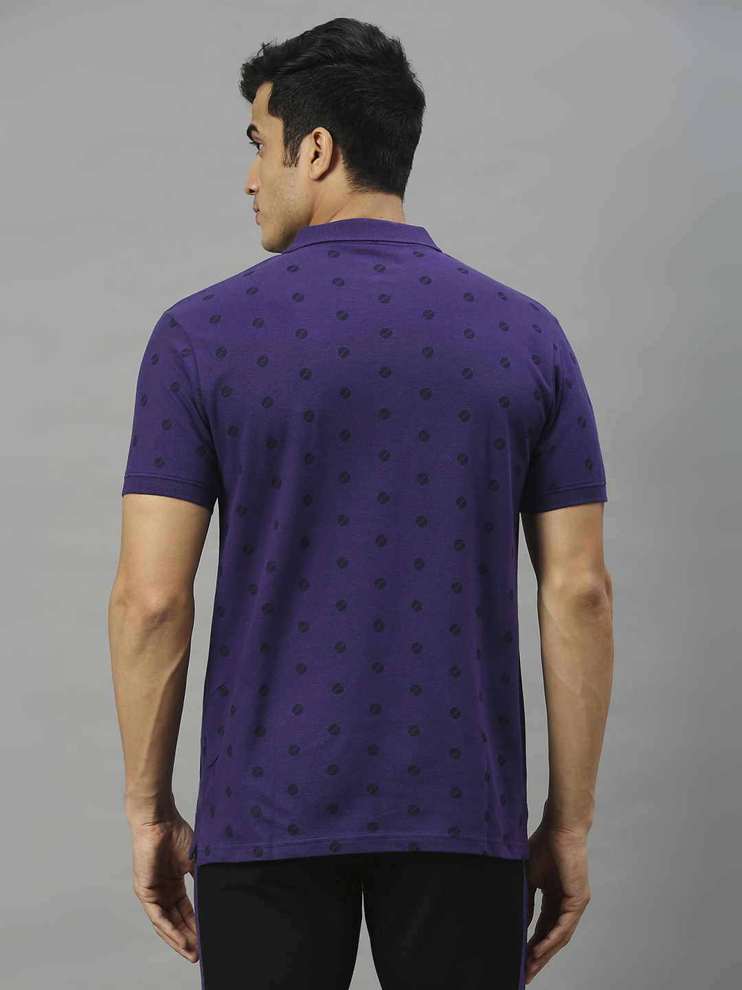 Kolkata Knight Riders Men Purple All Over Print Half Sleeves Polo Collar Cotton T-Shirt (2)