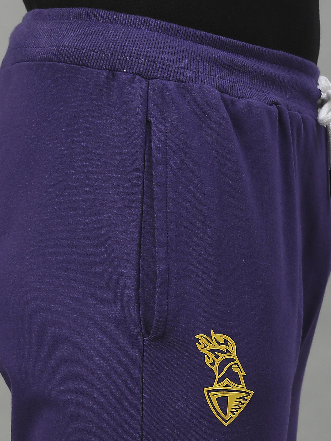 Kolkata Knight Riders Men Purple and White Striped Mid-Rise Cotton Training Regular Fit Joggers (5)