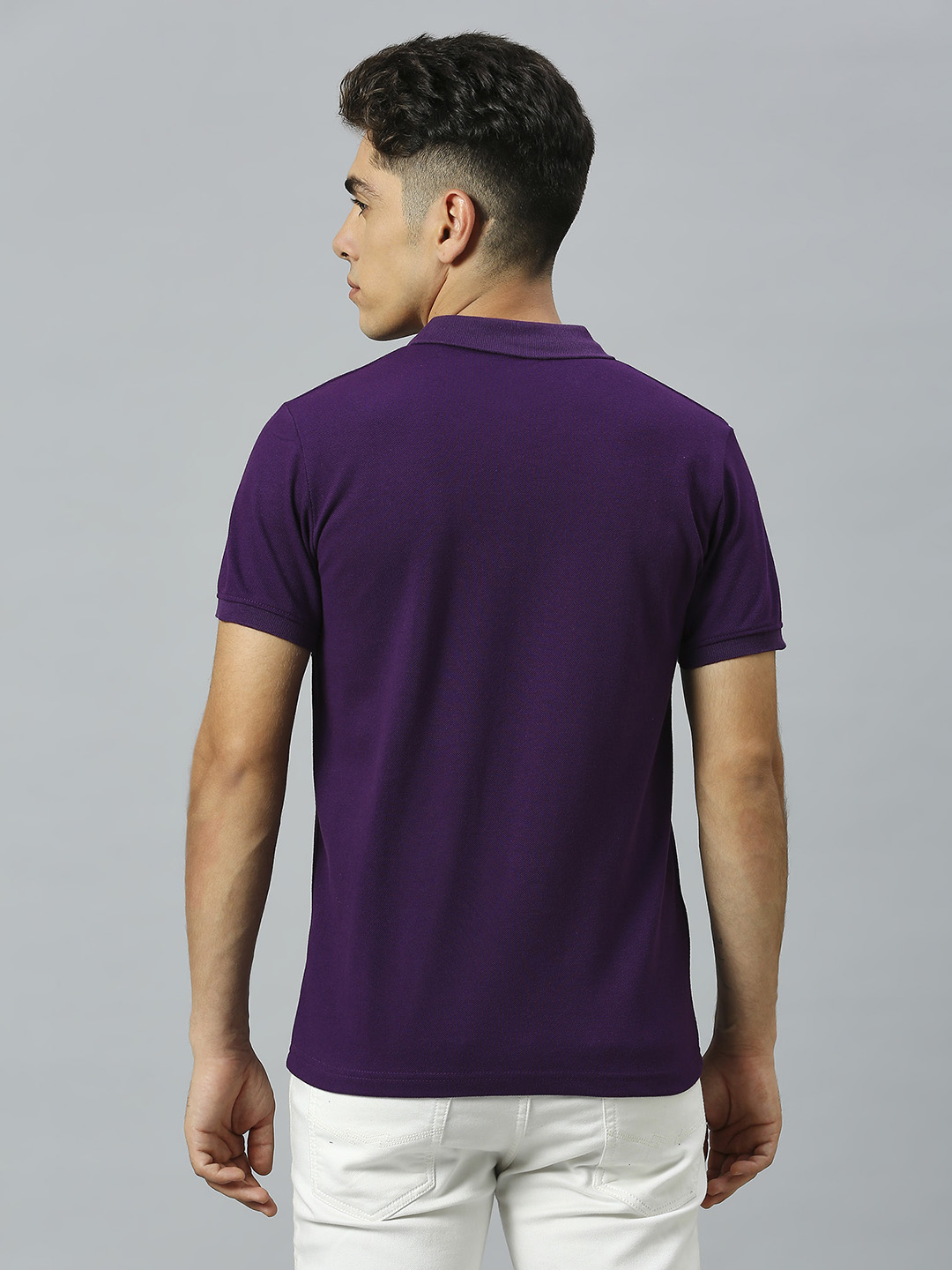 Kolkata Knight Riders Men Purple Logo Printed Half Sleeves Polo Collar Cotton T-Shirt (4)