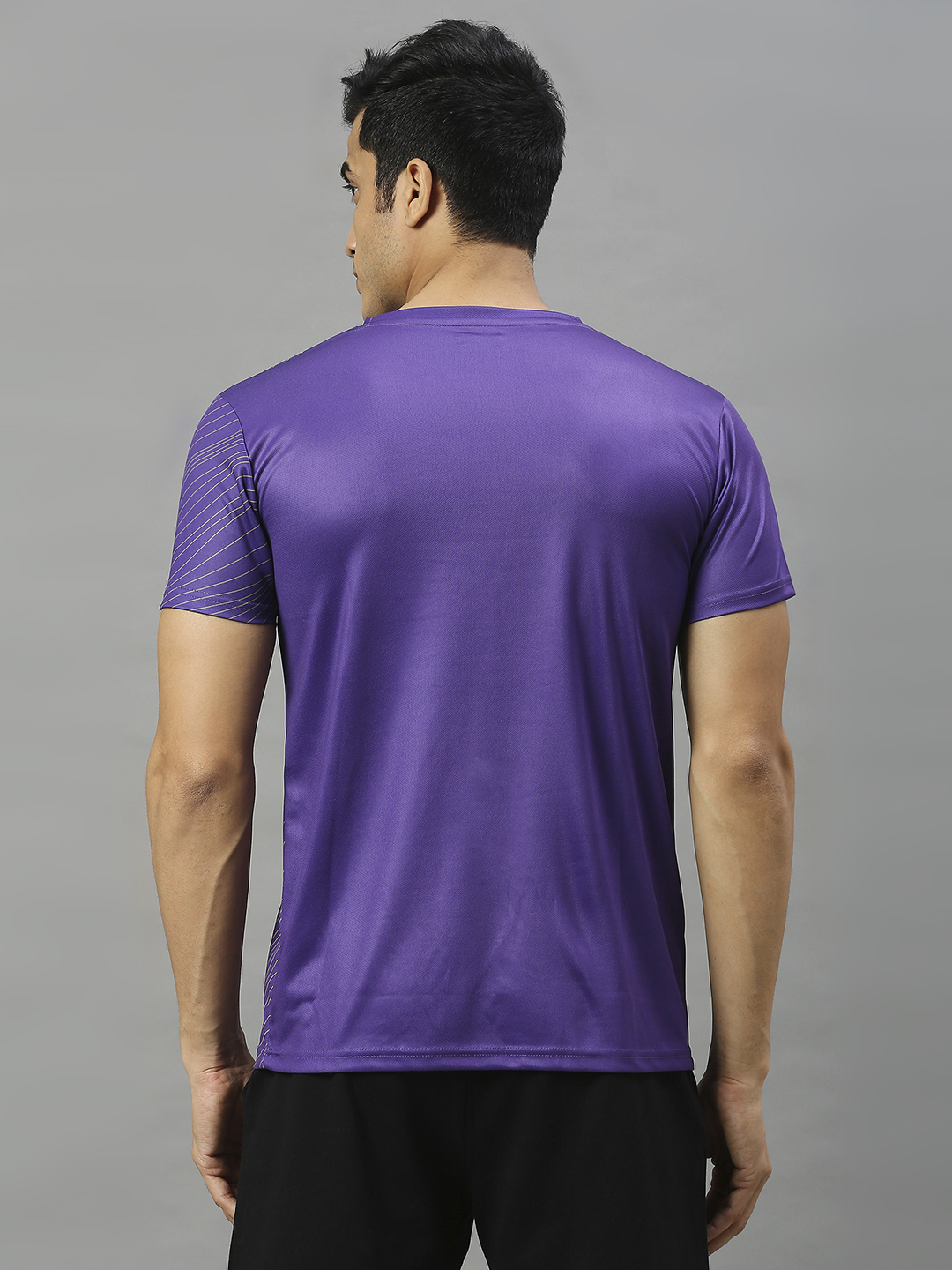 Kolkata Knight Riders Men Purple Logo Printed Half Sleeves Round Neck Polyester T-Shirt (2)