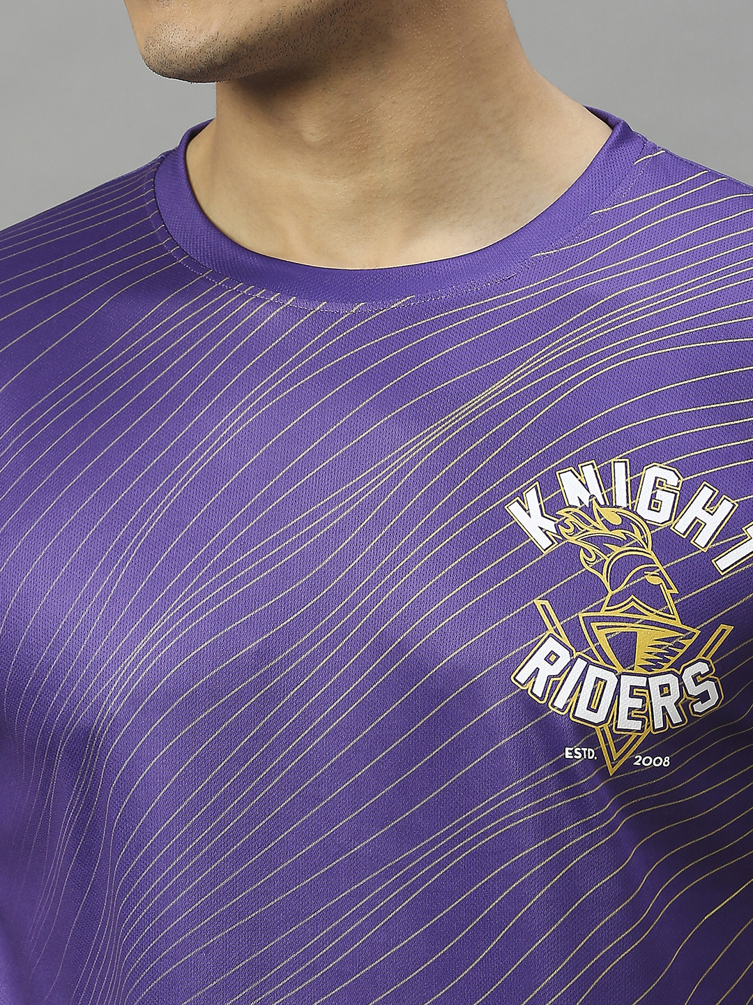 Kolkata Knight Riders Men Purple Logo Printed Half Sleeves Round Neck Polyester T-Shirt (5)