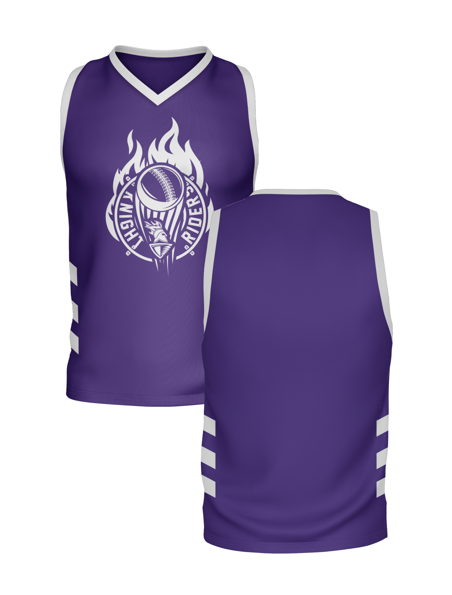 Kolkata Knight Riders Men Purple Printed Sleeveless V-Neck Polyester Sports Vest: Customised With Your Name By FanCode (3)