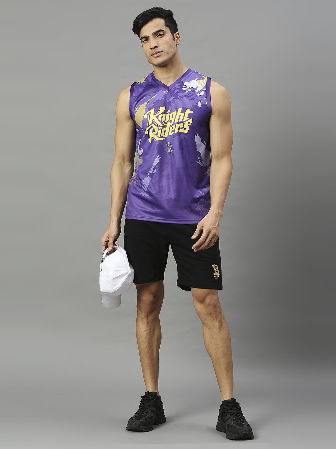 Kolkata Knight Riders Men Purple Typography Printed Sleeveless V-Neck Polyester Sports Vest (4)