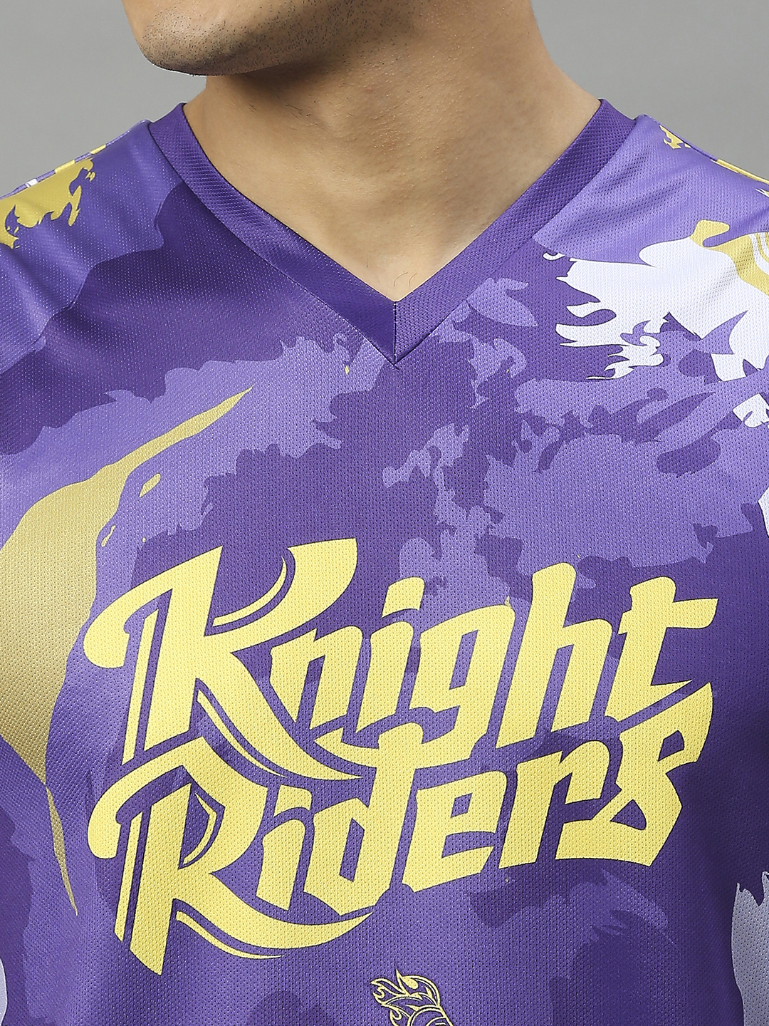 Kolkata Knight Riders Men Purple Typography Printed Sleeveless V-Neck Polyester Sports Vest (5)