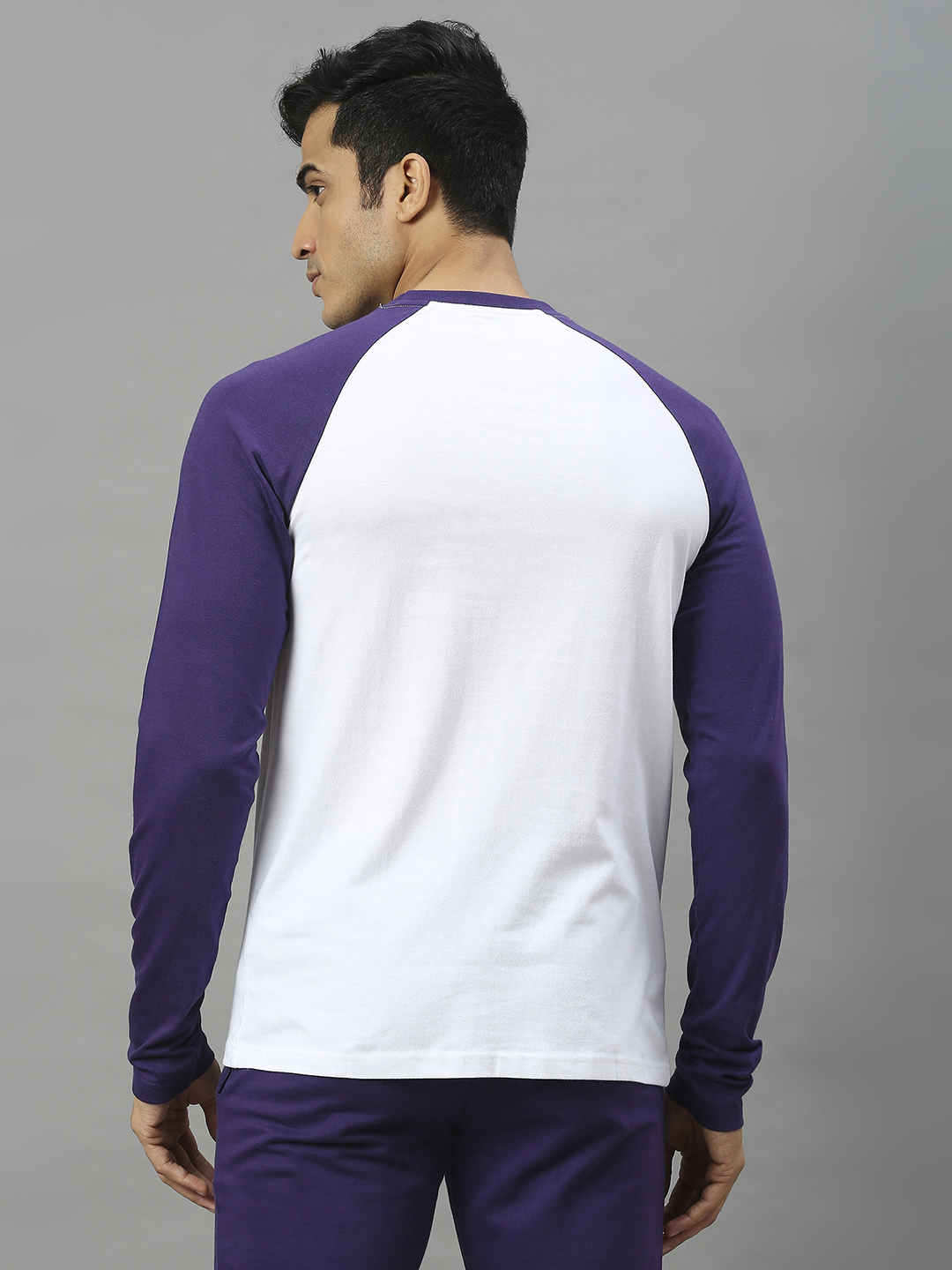Kolkata Knight Riders Men White and Purple Graphic Printed Full Sleeves Round Neck Cotton T-Shirt (2)