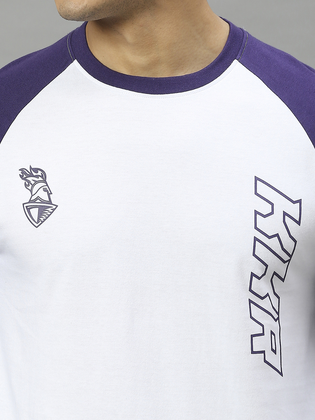 Kolkata Knight Riders Men White and Purple Graphic Printed Full Sleeves Round Neck Cotton T-Shirt (5)
