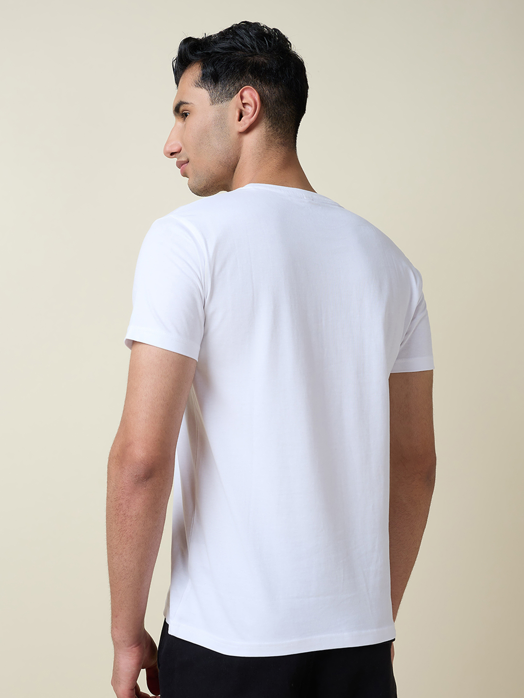 Kolkata Knight Riders Men White Fiery Stumps Graphic Printed Half Sleeves Round Neck Cotton T-Shirt (6)
