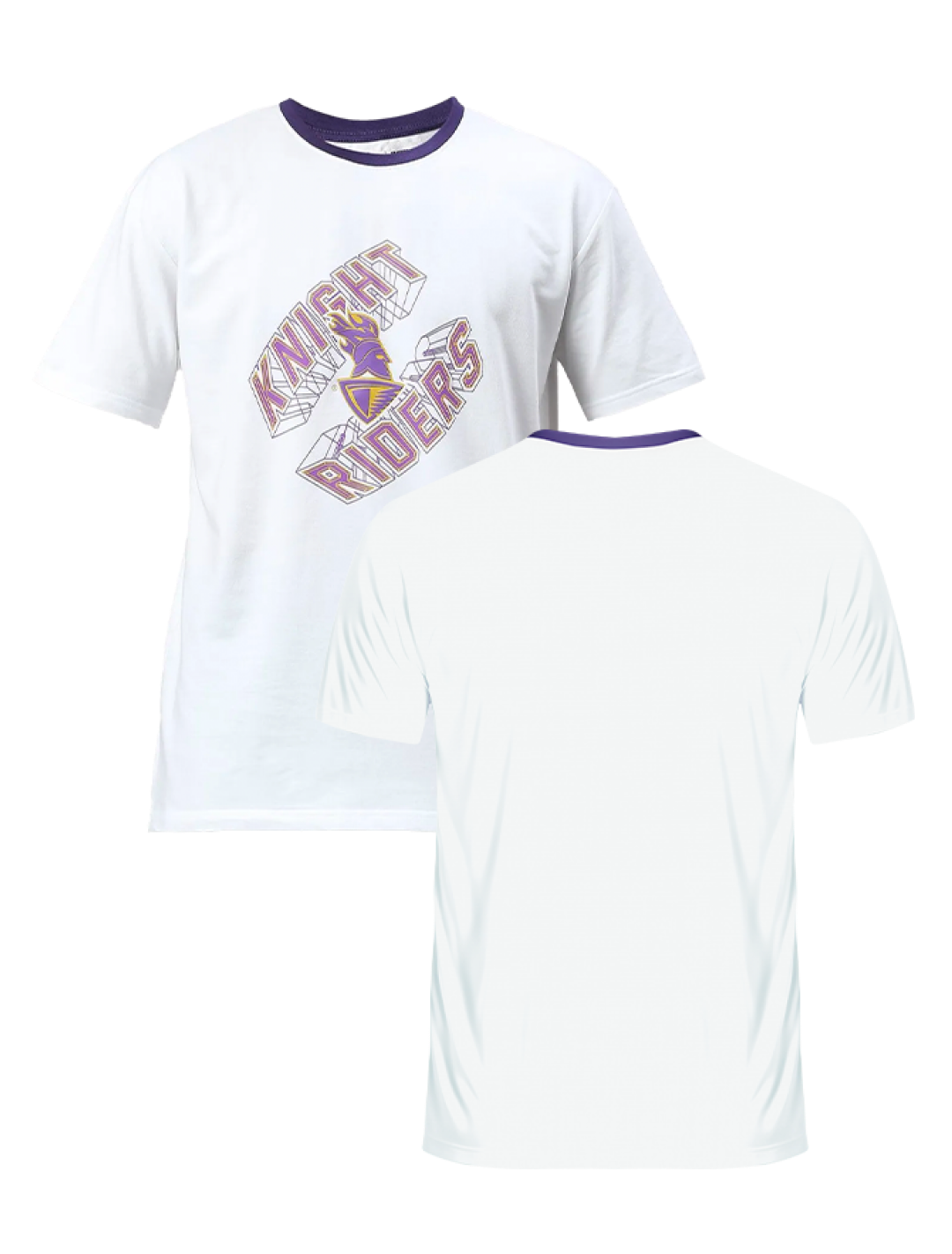 Kolkata Knight Riders Men White Printed Half Sleeves Round Neck Cotton T-Shirt: Customised With Your Name By FanCode (3)