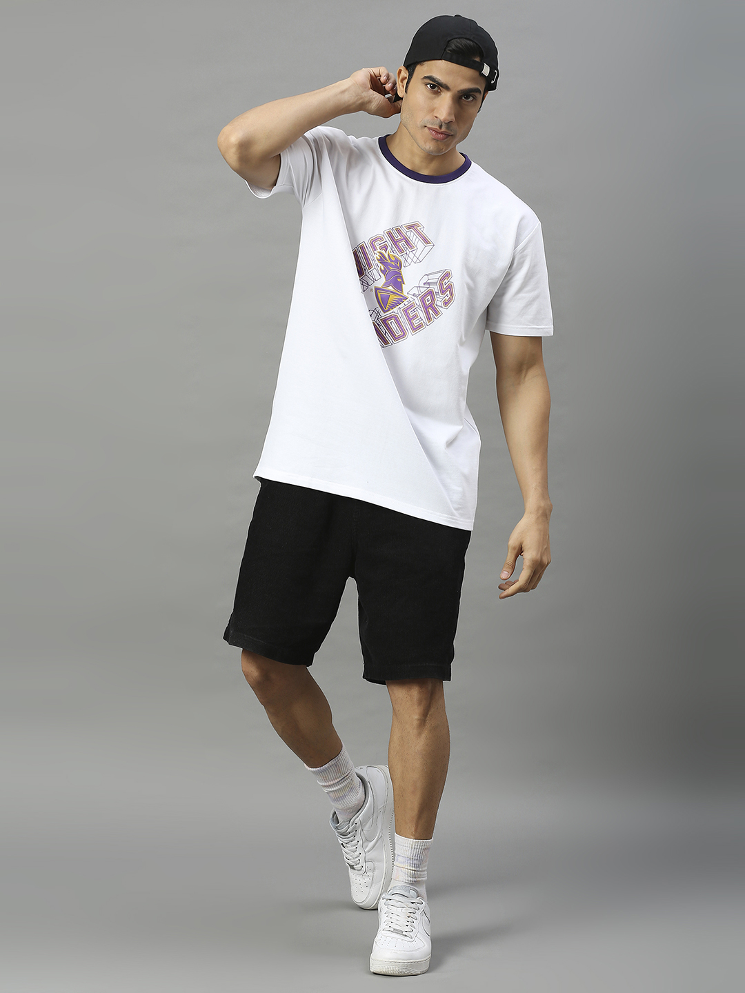 Kolkata Knight Riders Men White Typography Printed Half Sleeves Round Neck Cotton T-Shirt (4)