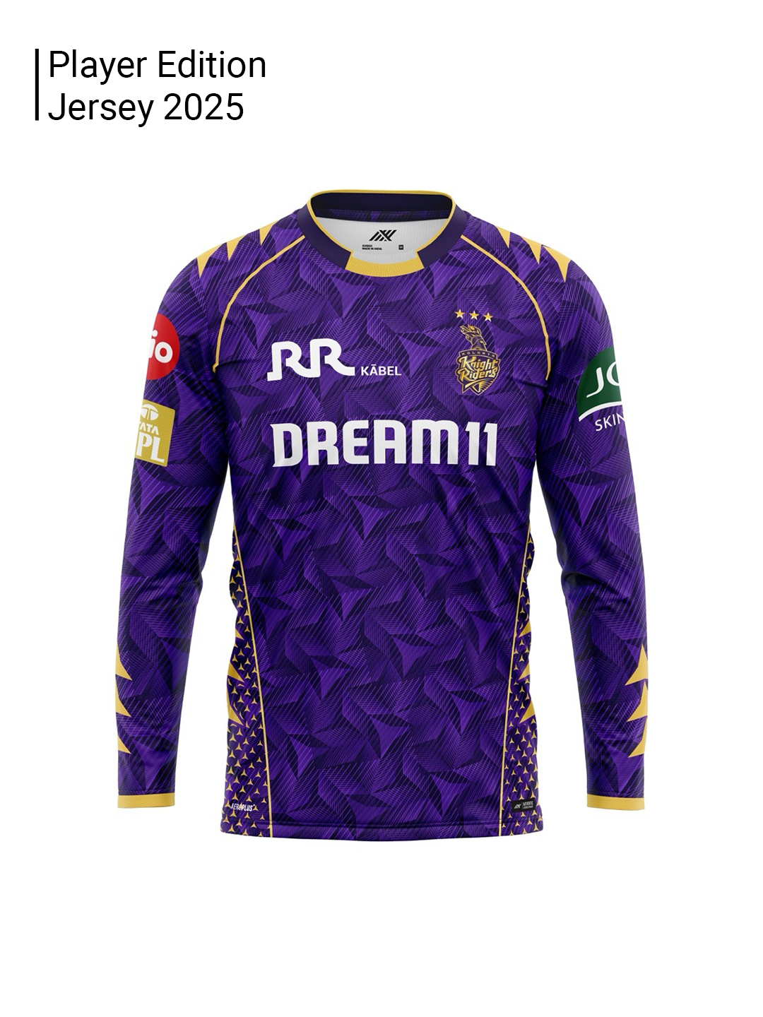 Kolkata Knight Riders Official Player Edition Full Sleeves Jersey 2025