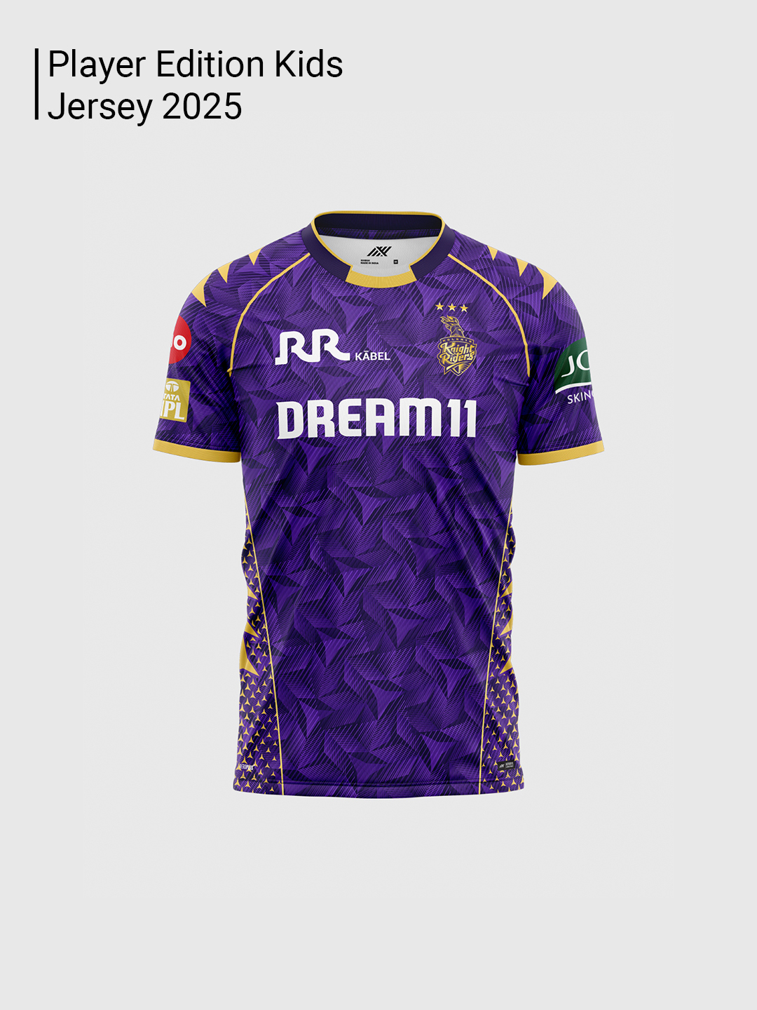 Kolkata Knight Riders Official Player Edition Jersey 2025 for Kids
