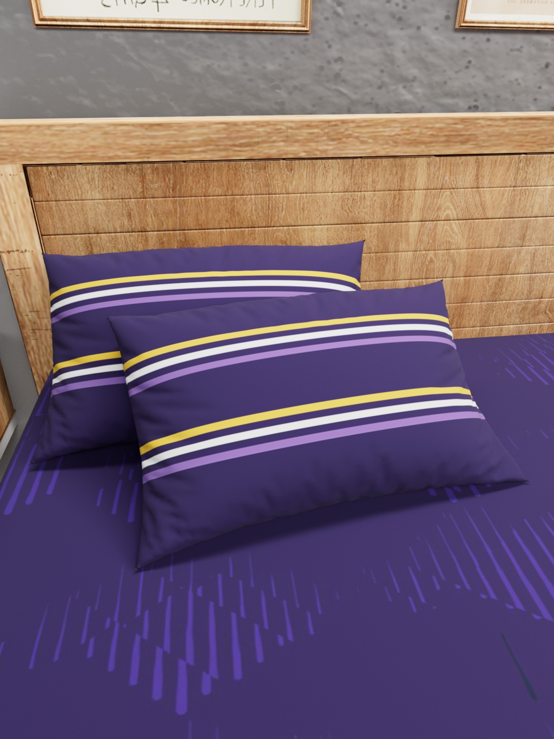 Kolkata Knight Riders Premium Quality Microfiber, Super Soft, King Size Double Bedsheet with 2 Pillow Covers, 243x248(cm (5)