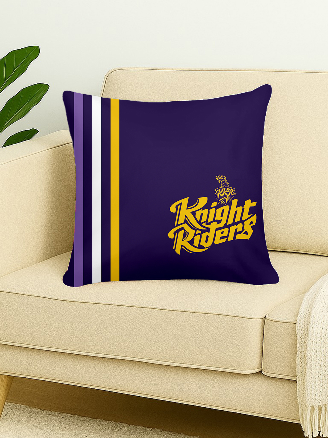 Kolkata Knight Riders Premium Quality Microfiber, Super Soft, Strong Durable, Quality Stitch Sofa Cushion, Cushion for B