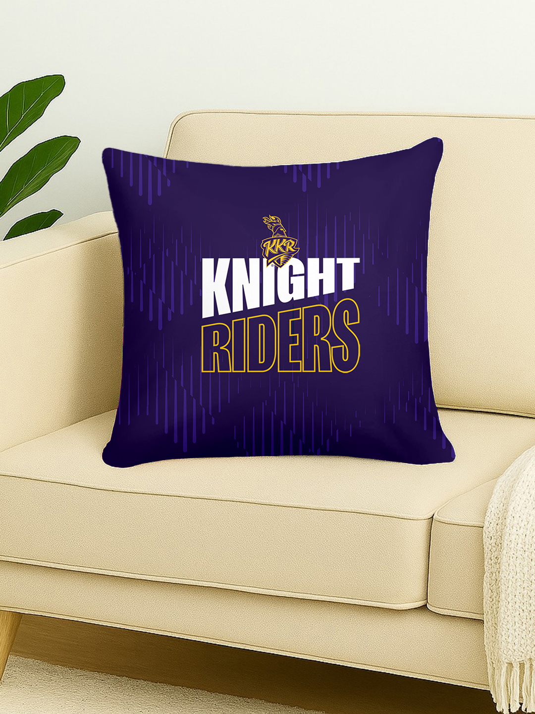 Kolkata Knight Riders Premium Quality Microfiber, Super Soft, Strong Durable, Quality Stitch Sofa Cushion, Cushion for B
