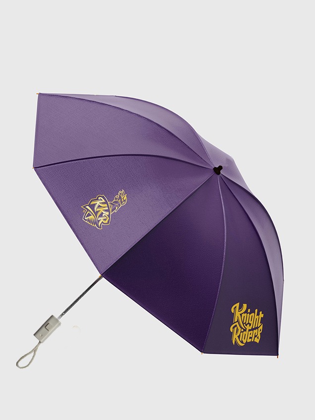 Kolkata Knight Riders 21 Inch 2-Fold Automatic Umbrella for Men and Women - (Purple/Yellow) (1)
