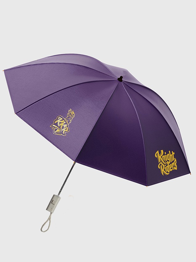 Kolkata Knight Riders 21 Inch 2-Fold Automatic Umbrella for Men and Women - (Purple/Yellow) (3)