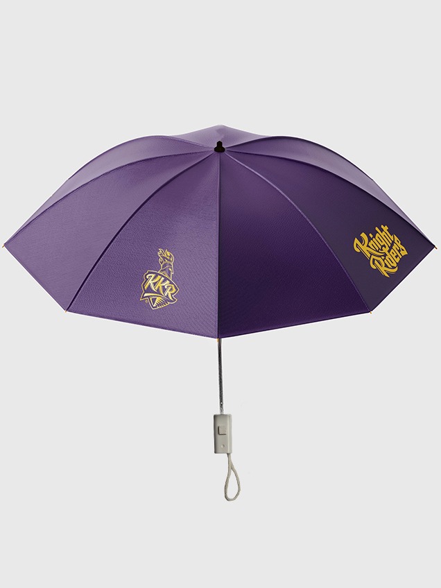 Kolkata Knight Riders 21 Inch 2-Fold Automatic Umbrella for Men and Women - (Purple/Yellow) (8)