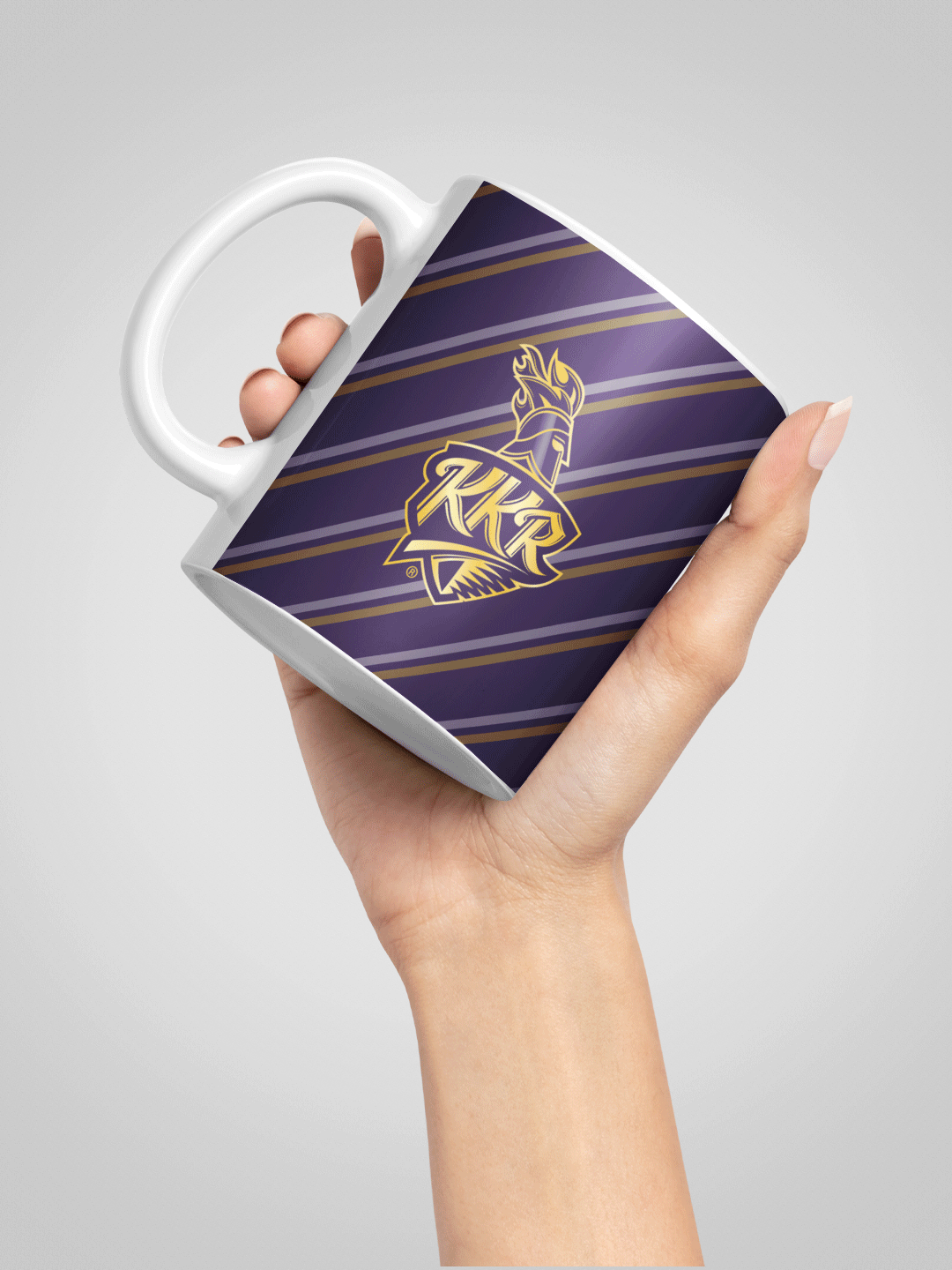 Kolkata Knight Riders Purple and Gold Printed Ceramic Glossy Coffee Mug 325 ml - (Pack of 1) (3)