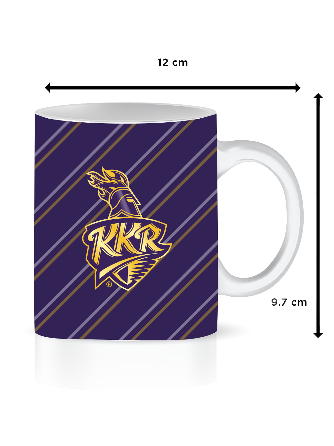 Kolkata Knight Riders Purple and Gold Printed Ceramic Glossy Coffee Mug 325 ml - (Pack of 1) (8)