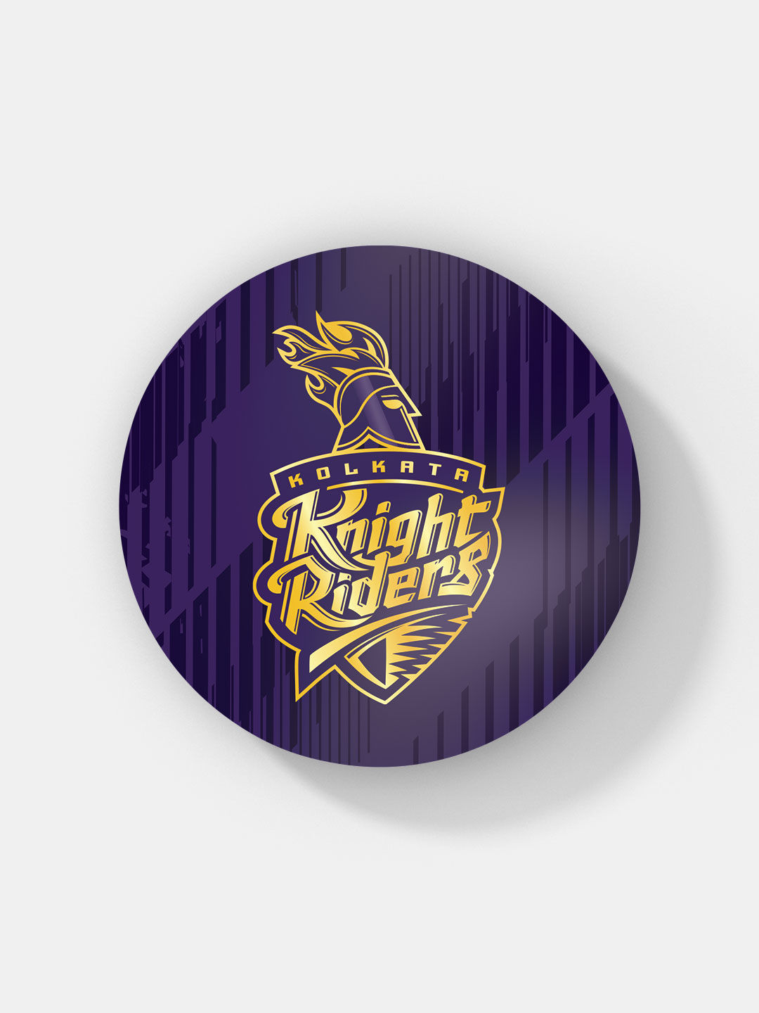 Kolkata Knight Riders Purple and Gold Printed KKR Emblem Circular Rubber Coasters - Set of 4 (1)