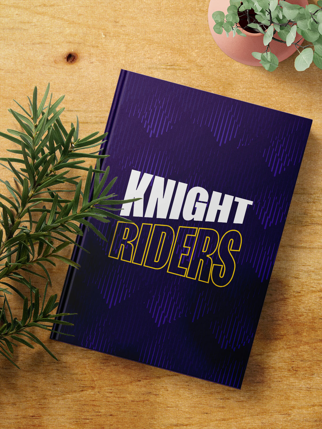 Kolkata Knight Riders Purple and Gold Printed Knight Riders Hardbound Cover A5 Ruled 100 Pages Diaries - (Pack of 1) (4)
