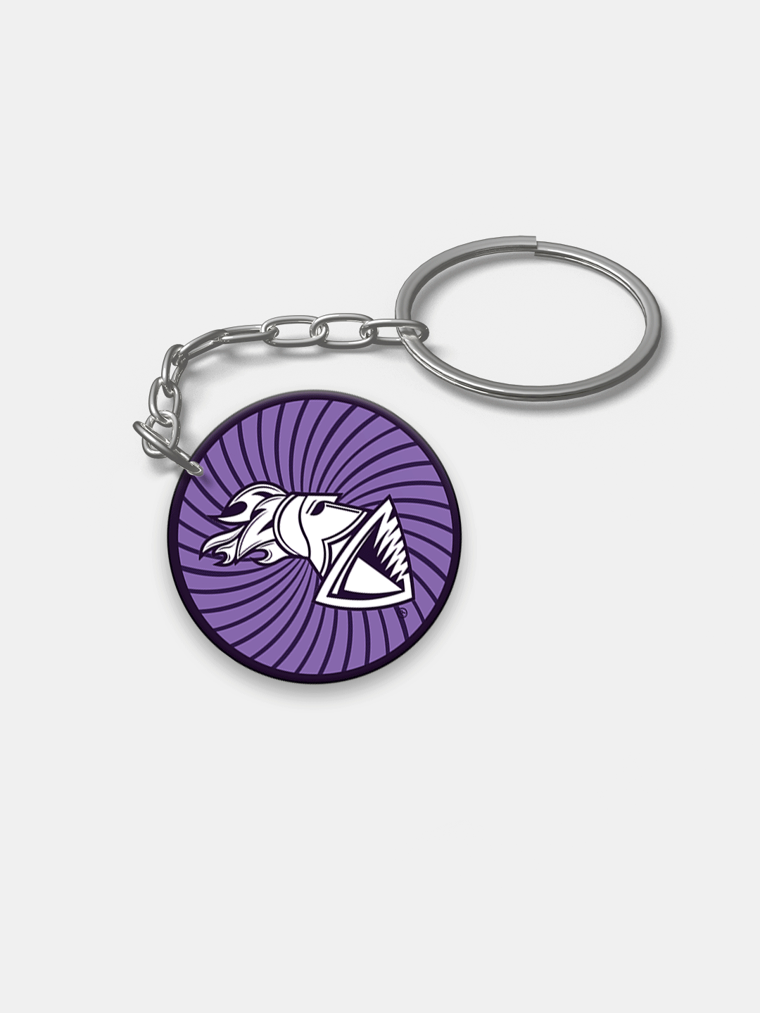Kolkata Knight Riders Purple and White Digital Print Metal Keychain - (Pack of 1) (2)