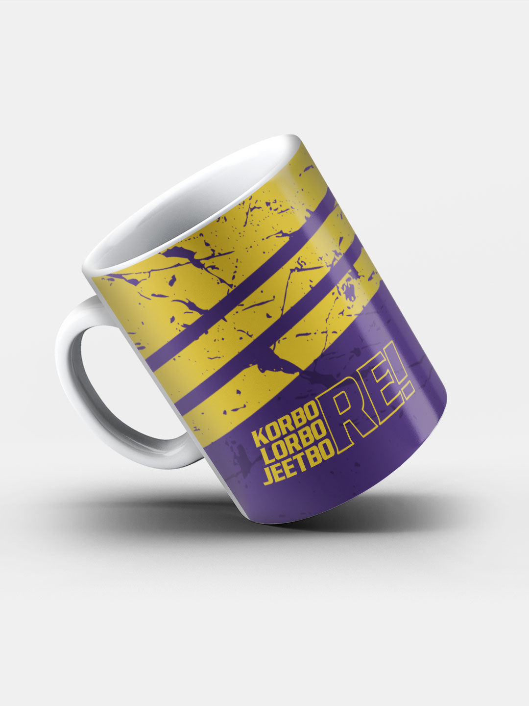 Kolkata Knight Riders Purple and Yellow Printed Jeetbo Re Ceramic Glossy Coffee Mug 325 ml - Pack of 1 (2)