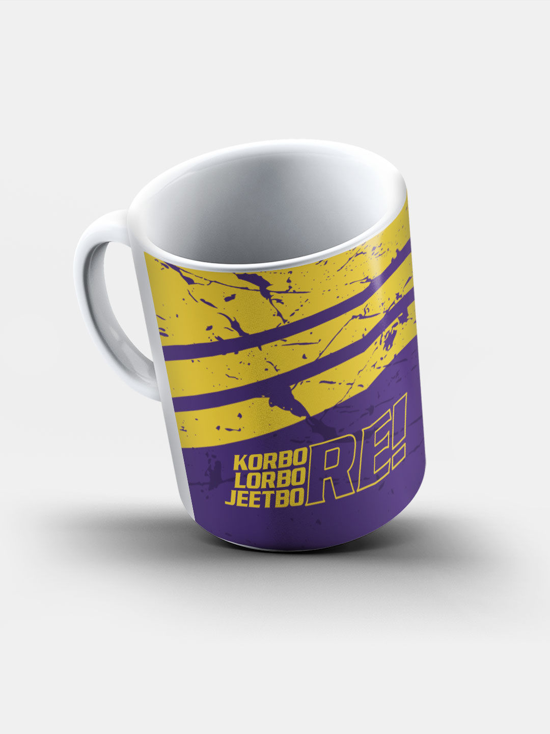 Kolkata Knight Riders Purple and Yellow Printed Jeetbo Re Ceramic Glossy Coffee Mug 325 ml - Pack of 1 (5)