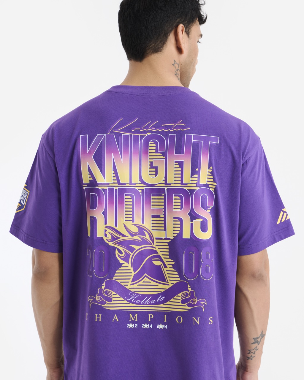 Kolkata Knight Riders Purple Casual Short Sleeves Round Neck Cotton T-Shirt (3)