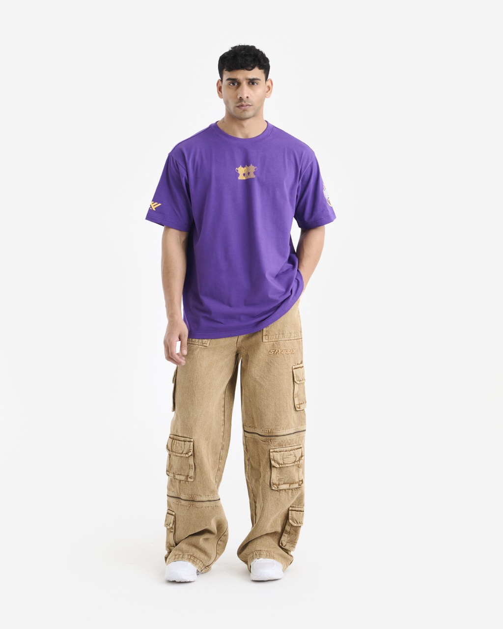 Kolkata Knight Riders Purple Casual Short Sleeves Round Neck Cotton T-Shirt