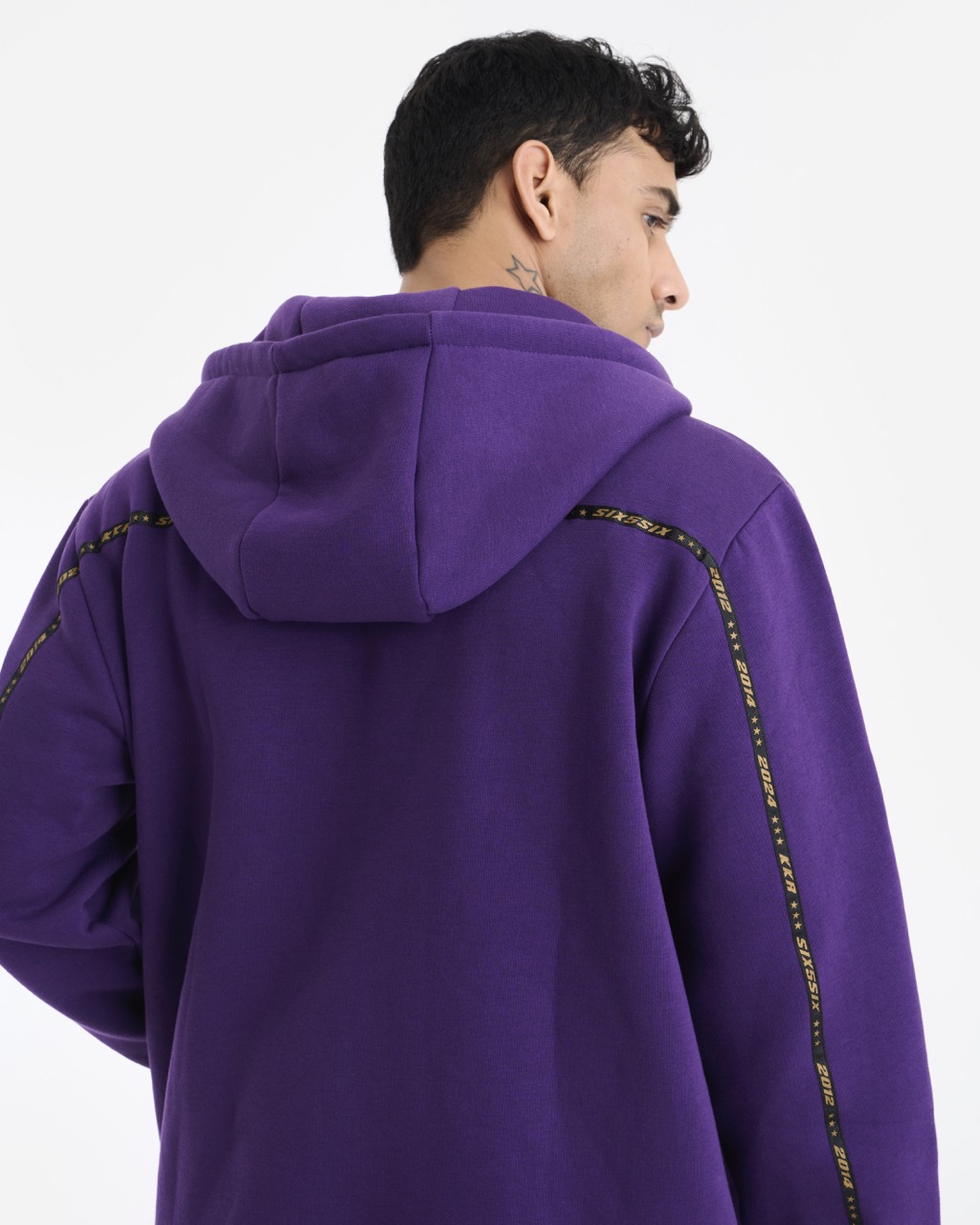 Kolkata Knight Riders Purple Long Sleeves Round Neck Kangaroo Pocket Champion Edition Hoodie Jacket (2)