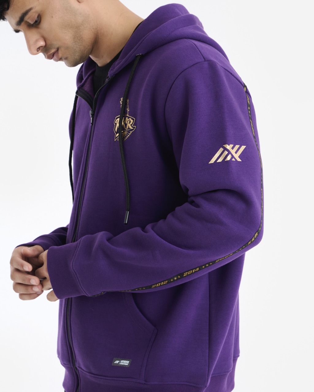 Kolkata Knight Riders Purple Long Sleeves Round Neck Kangaroo Pocket Champion Edition Hoodie Jacket (5)