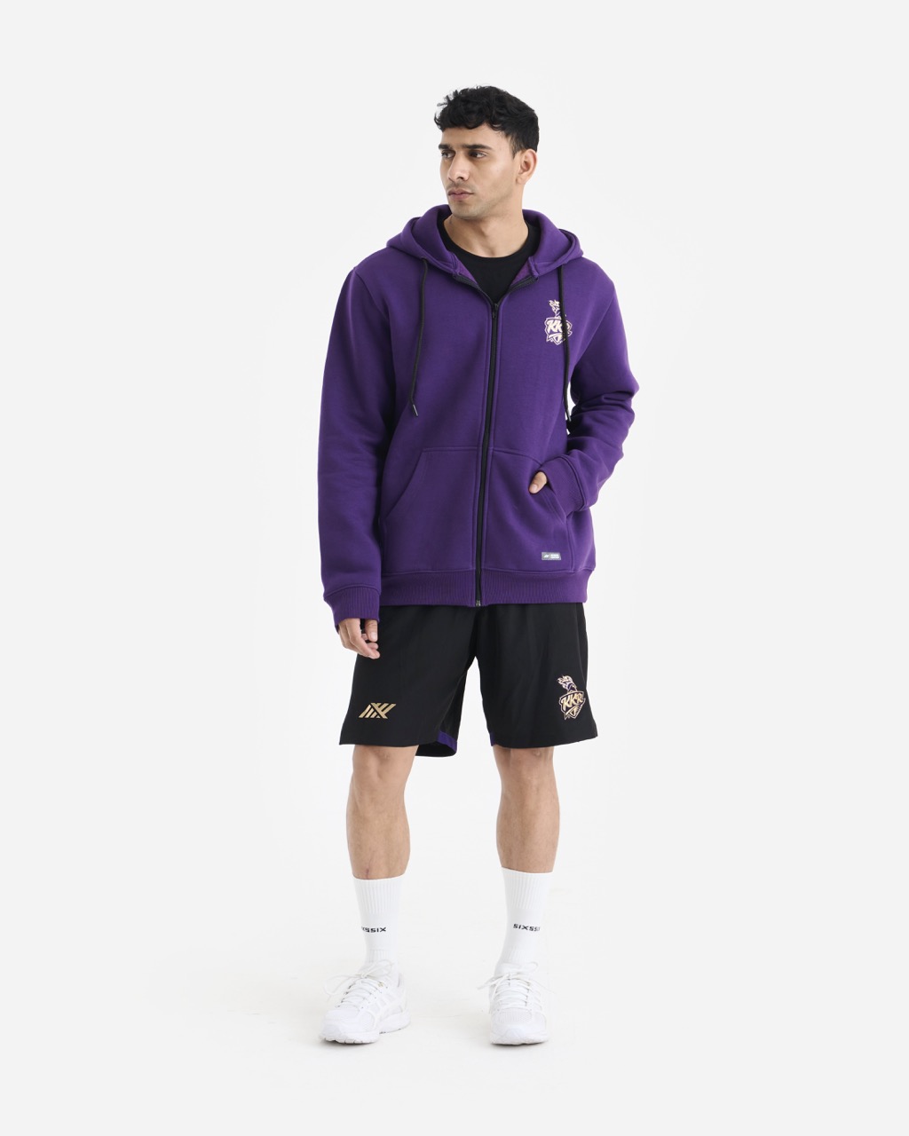 Kolkata Knight Riders Purple Long Sleeves Round Neck Kangaroo Pocket Champion Edition Hoodie Jacket (3)
