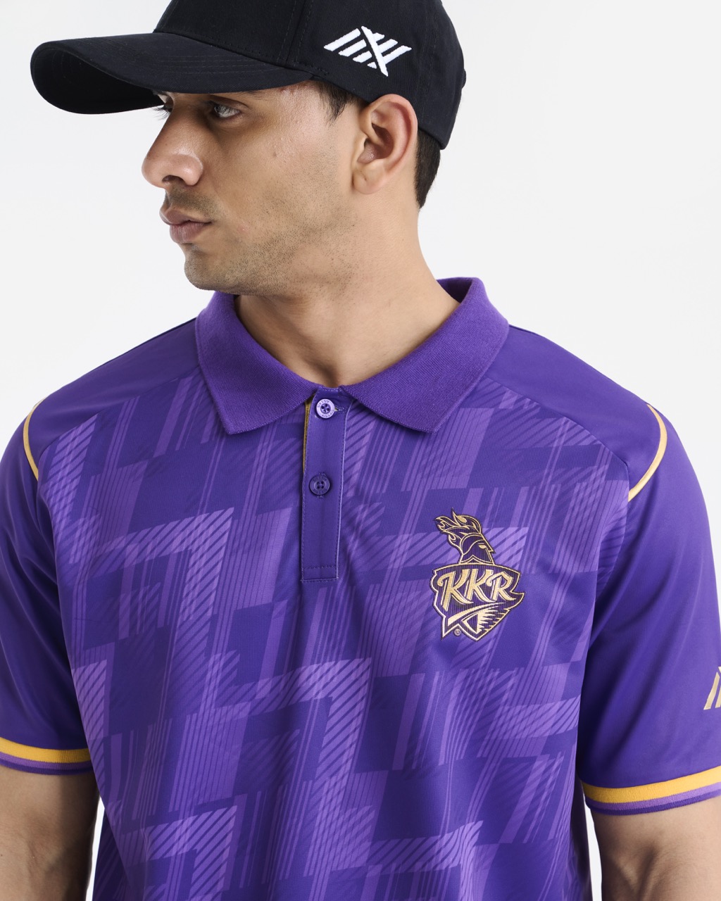 Kolkata Knight Riders Unisex Purple Brand Logo Printed Half Sleeves Travel Polo Collar T-Shirt (5)