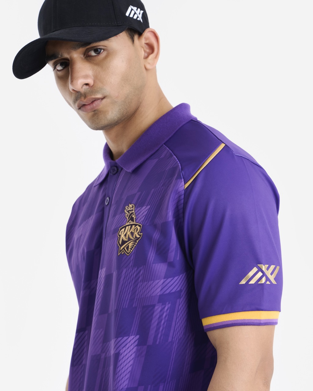 Kolkata Knight Riders Unisex Purple Brand Logo Printed Half Sleeves Travel Polo Collar T-Shirt (6)