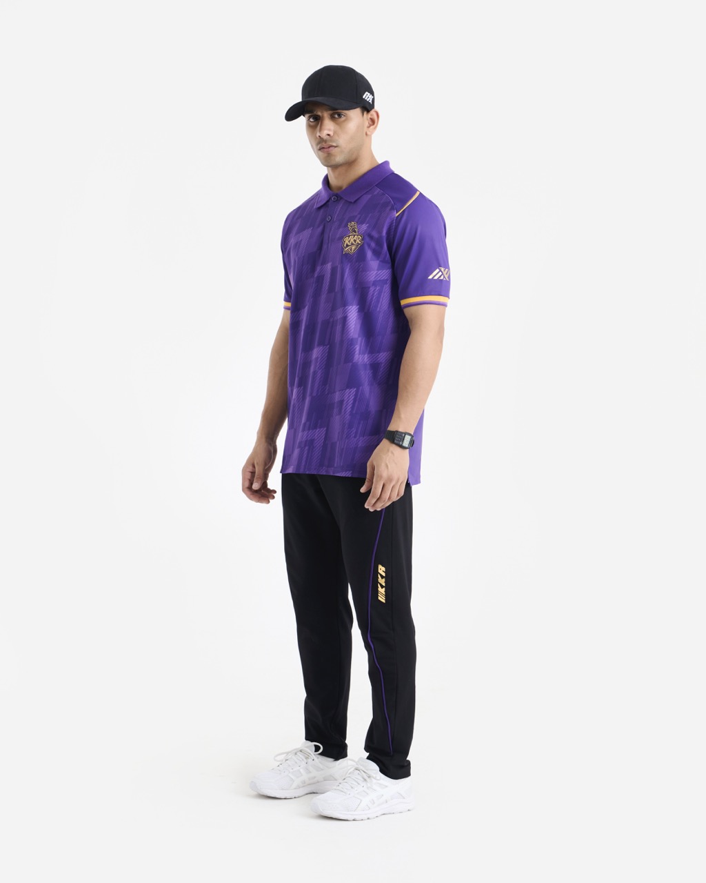 Kolkata Knight Riders Unisex Purple Brand Logo Printed Half Sleeves Travel Polo Collar T-Shirt (3)