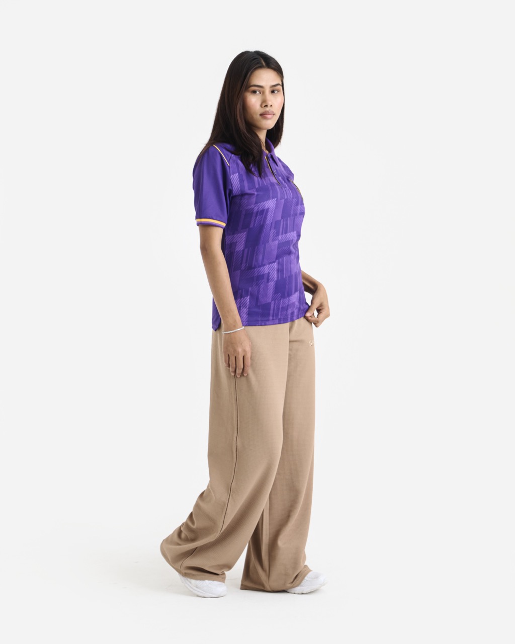 Kolkata Knight Riders Unisex Purple Brand Logo Printed Half Sleeves Travel Polo Collar T-Shirt (2)